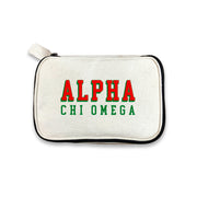 3D Sorority Letters Cosmetic Make Up Bag displayed on white background