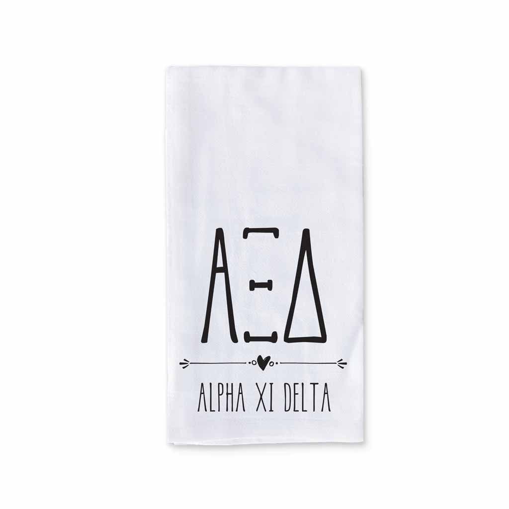 Sorority-kitchen-towel-with-boho-Greek-letter-design