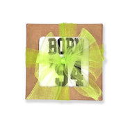 White cotton birthday socks come packaged in a ready-to-gift box