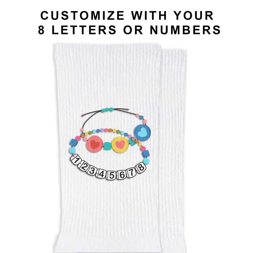 Your story, your style: Personalize bracelet beads on our iconic Swiftie socks.