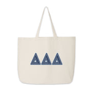 delta delta delta sorority tote bag denim letters bid day gift recruitment sorority merch