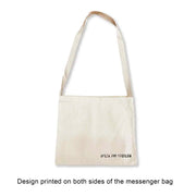 The design is permanently printed directly on the tote surface with eco-friendly water based apparel inks. We do not use vinyl stencils or iron-on patches that can fall off and the cotton canvas tote we use is extra large and durable too.