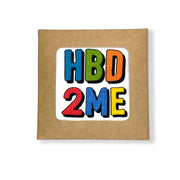 Digitally printed “Happy Birthday to Me” socks on striped white cotton