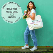 Design a custom tote bag - upload photos, logos, text and other fun graphics for your unique bag.
