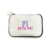 Pi Beta Phi 3D Print Sorority Name Cosmetic Make Up Bag displayed on white background