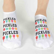 Pickleball socks for women, colorful pickleball player gift.