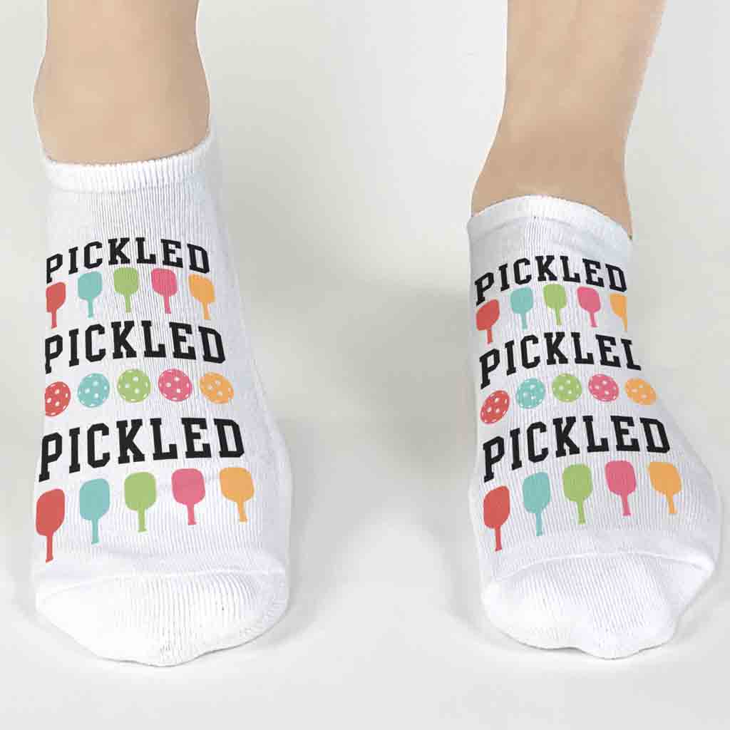 Pickleball socks for women, colorful pickleball player gift.