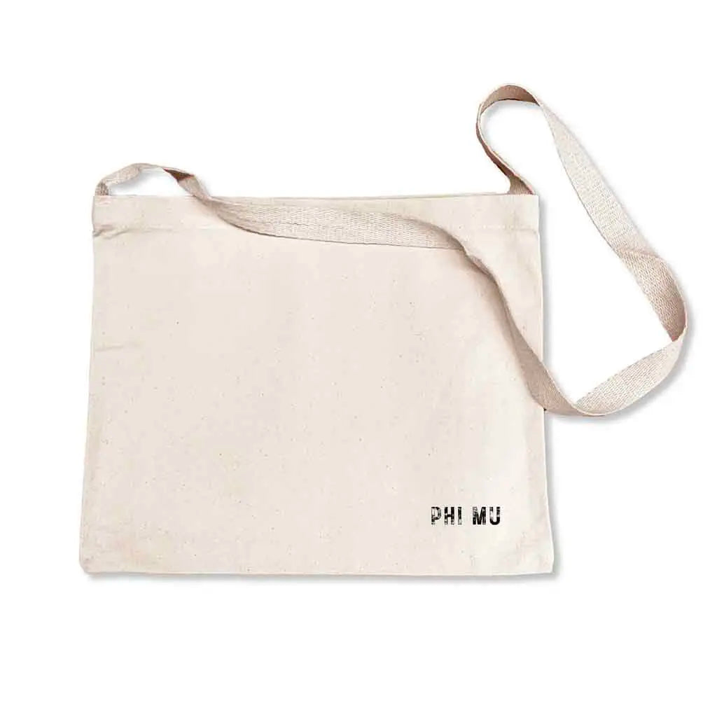The ultimate Phi Mu messenger bag tote with a convenient crossbody strap!