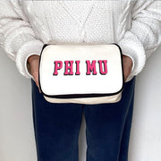 3D Sorority Letters Cosmetic Make Up Bag canvas bag styled for Bid Day gift