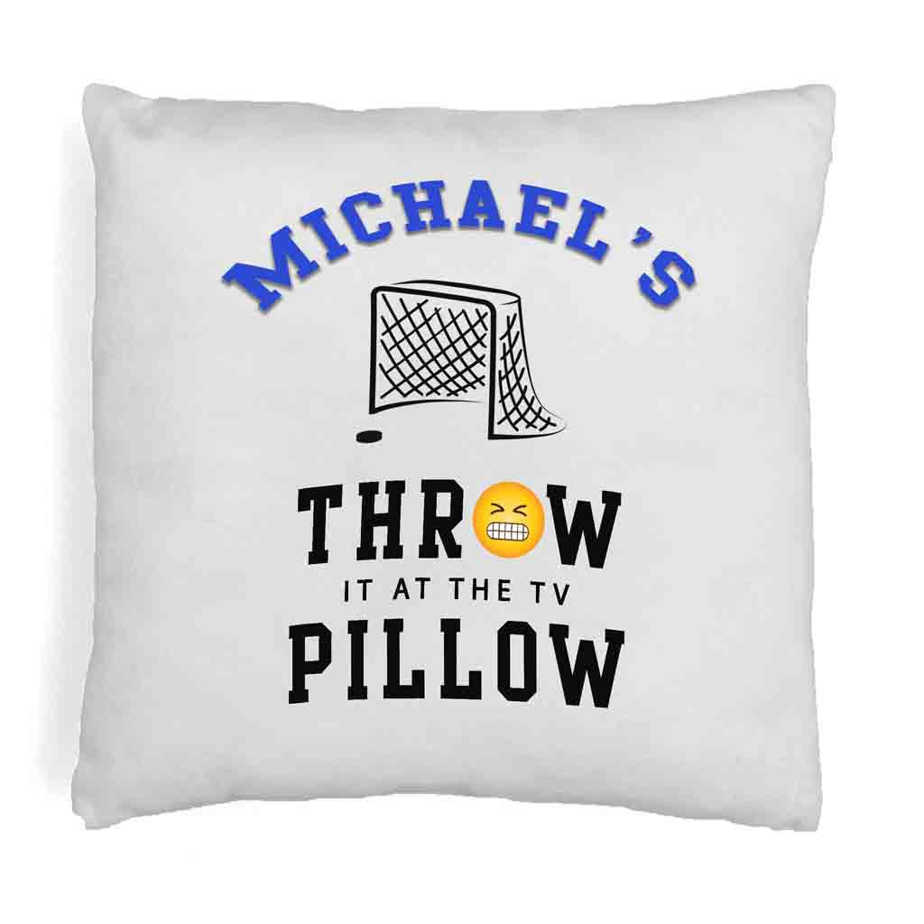 Hockey Fan Personalized Throw Pillow Cover | Sockprints