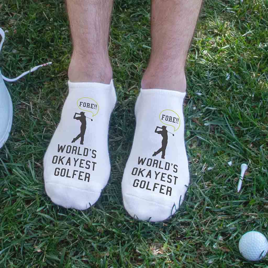 Funny Golf Socks for the World's Okayest Golfer Sockprints