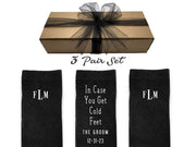 Personalized monogrammed wedding gift box set for the groom