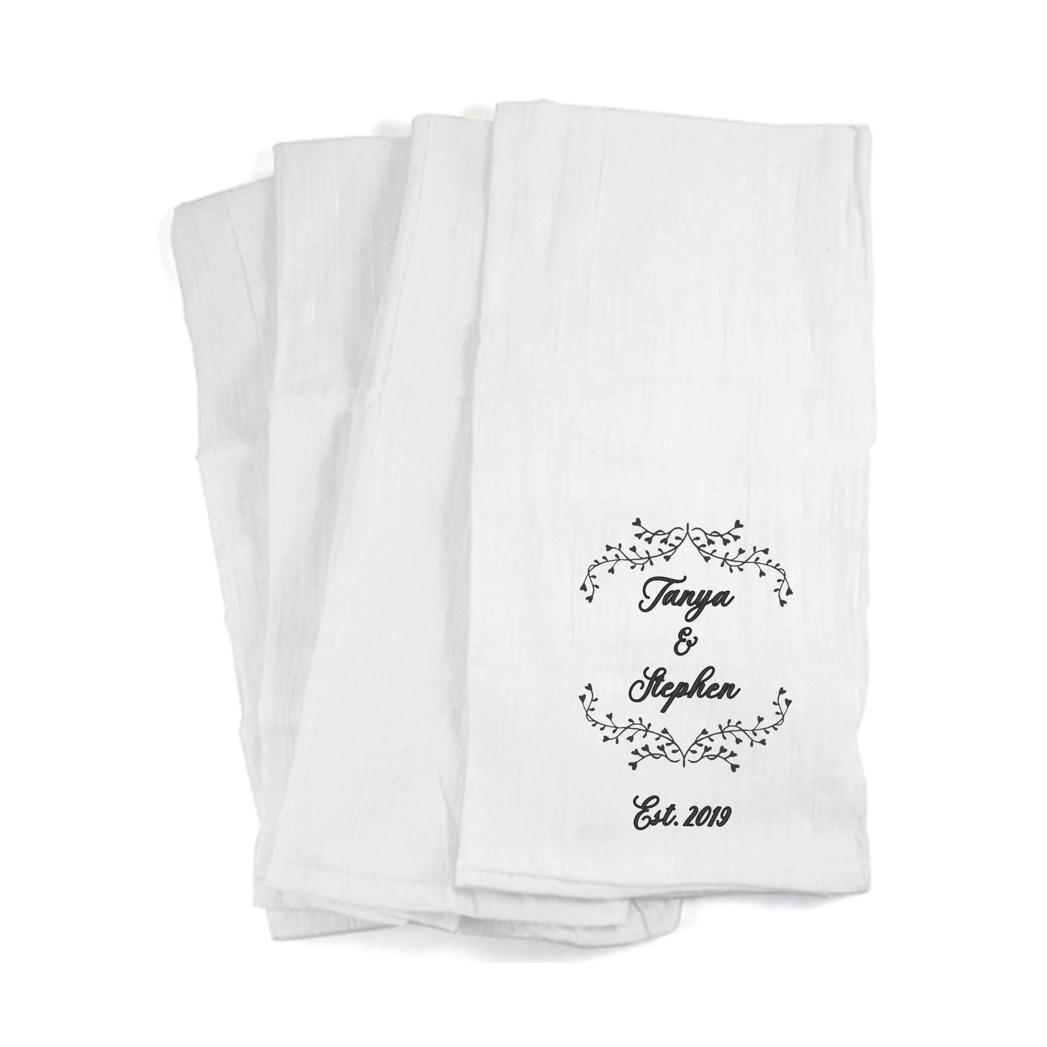 Personalized Wedding Gift, Custom Kitchen Towel, Personalized Flour Sack  Towel, Anniversary Gift, Custom Wedding Present