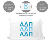 Alpha Delta Pi sorority letters custom printed on standard pillowcase