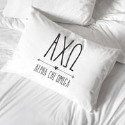 Sorority name and letters custom printed on pillowcase.