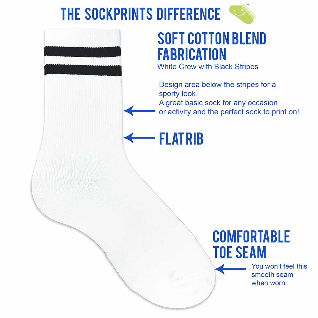 sock features for our black striped ribbed crew socks