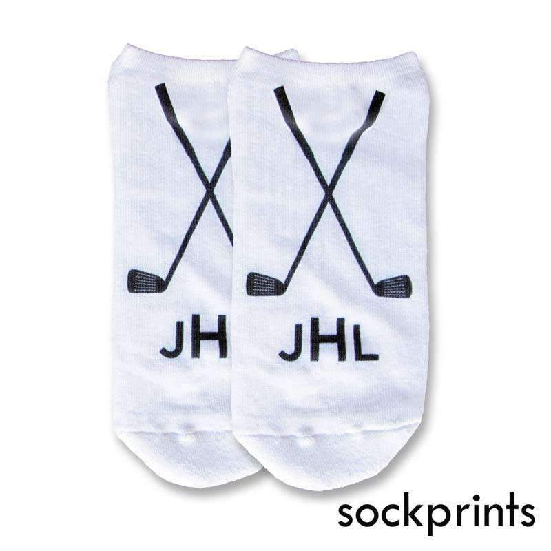 custom printed cotton monogram golf socks for men