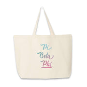 Pi Beta Phi sorority name custom printed on canvas tote bag