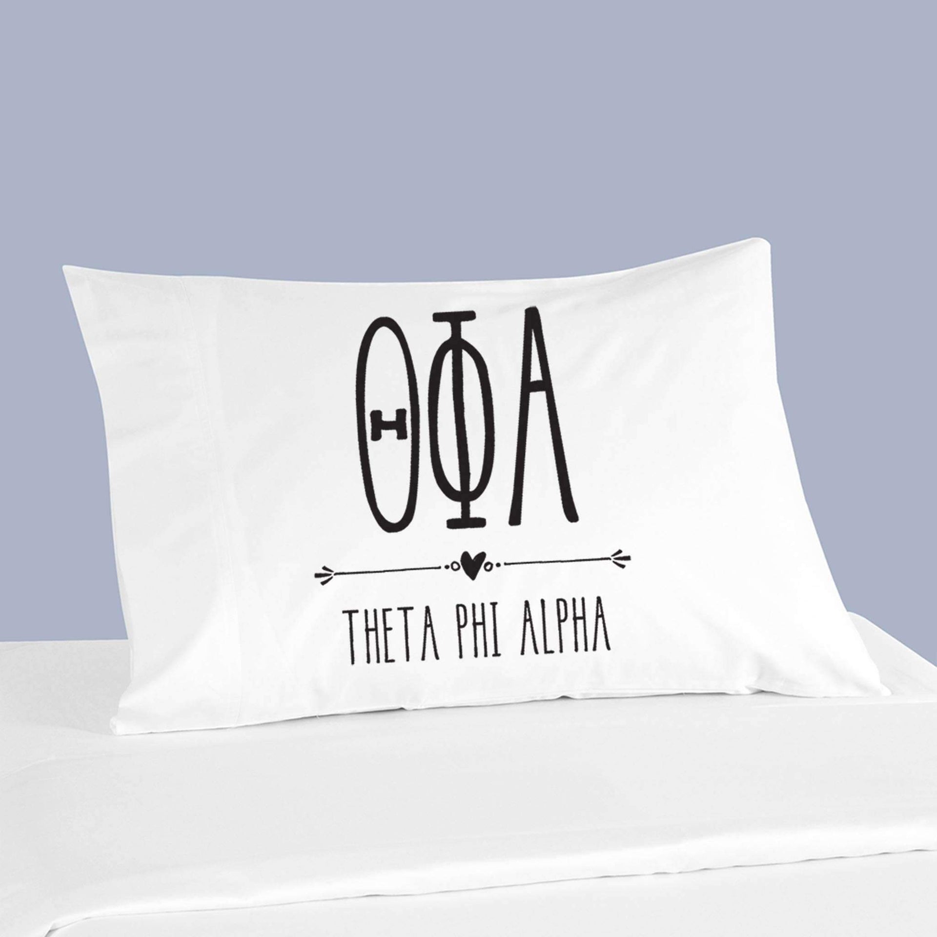 Sorority name and letters custom printed on pillowcase.
