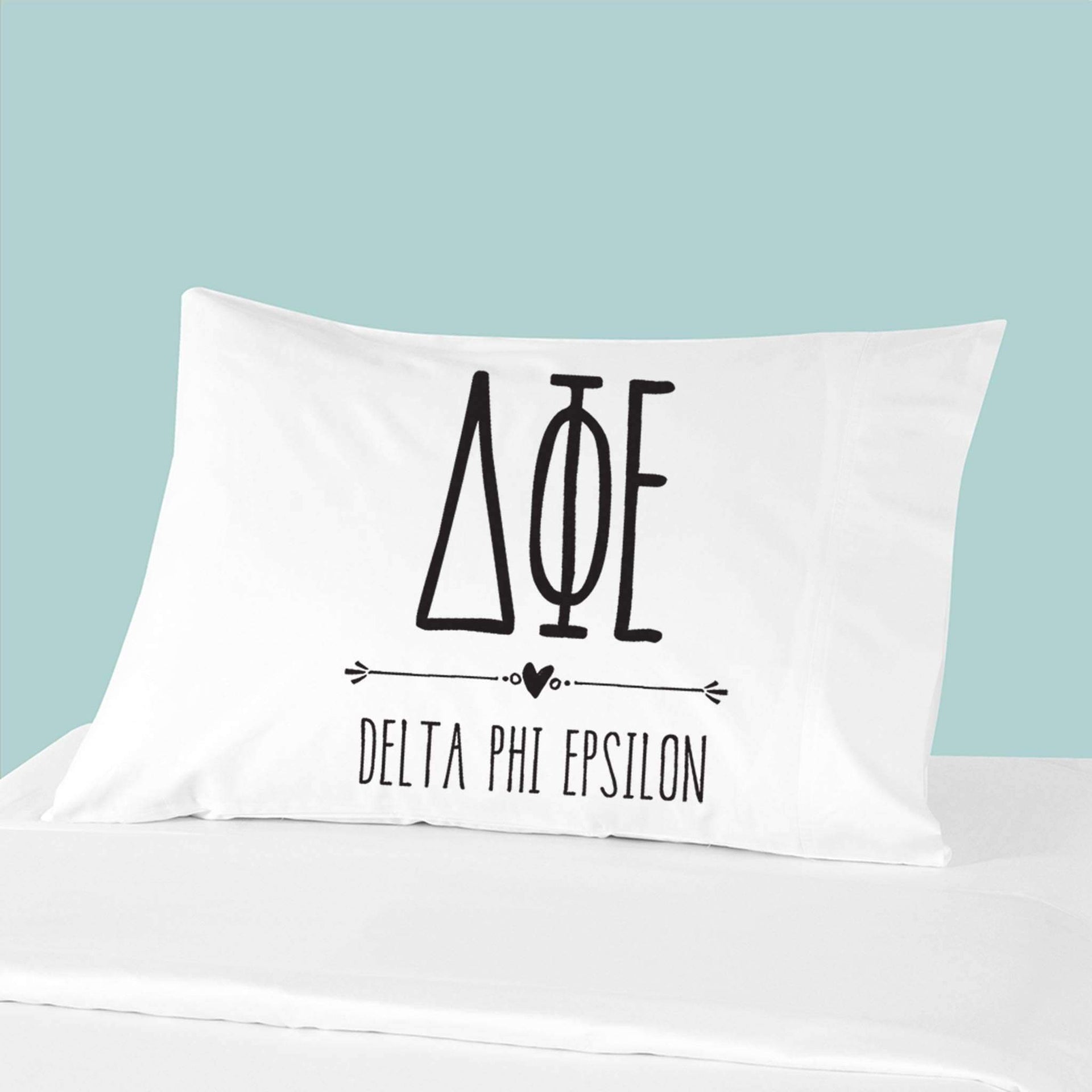 Sorority name and letters custom printed on pillowcase.