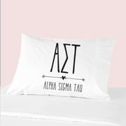 Sorority name and letters custom printed on pillowcase.