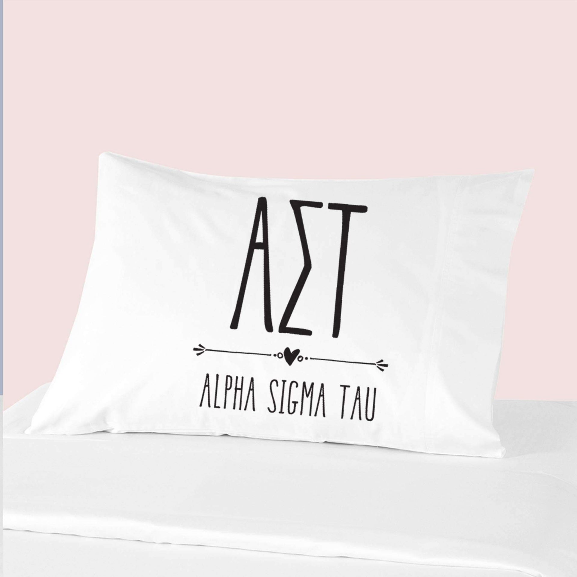 Sorority name and letters custom printed on pillowcase.