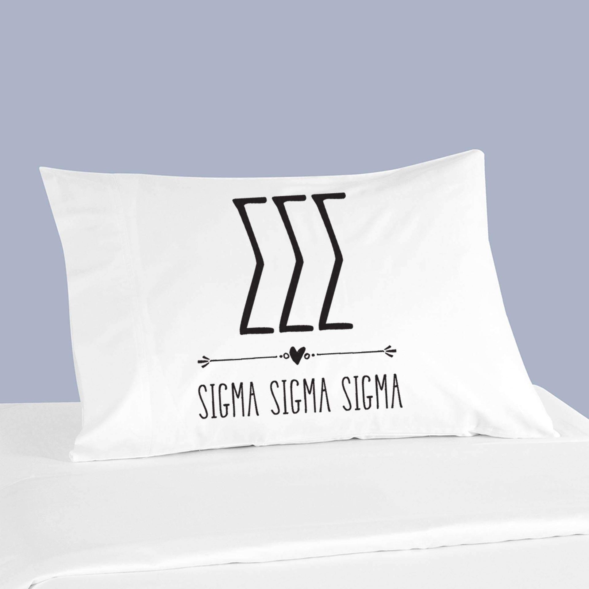 Sorority name and letters custom printed on pillowcase.