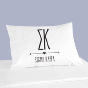 Sorority name and letters custom printed on pillowcase.