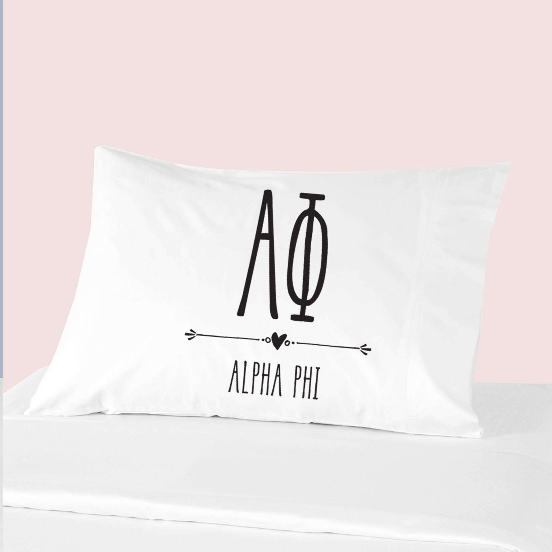 Sorority name and letters custom printed on pillowcase.