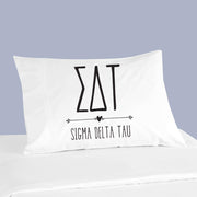 Sorority name and letters custom printed on pillowcase.