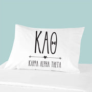Sorority name and letters custom printed on pillowcase.