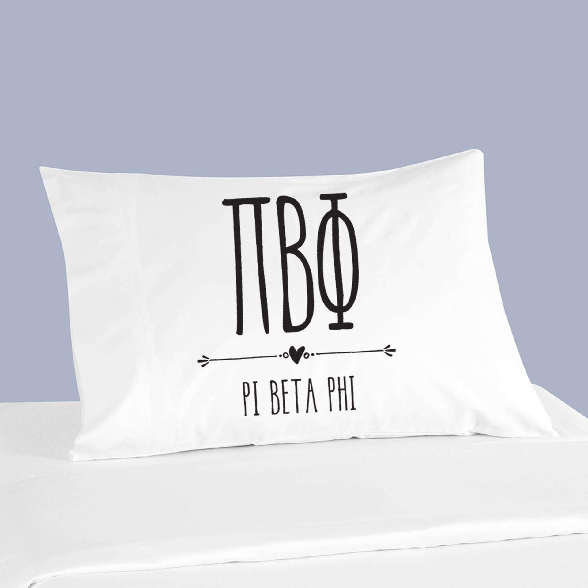 Sorority name and letters custom printed on pillowcase.