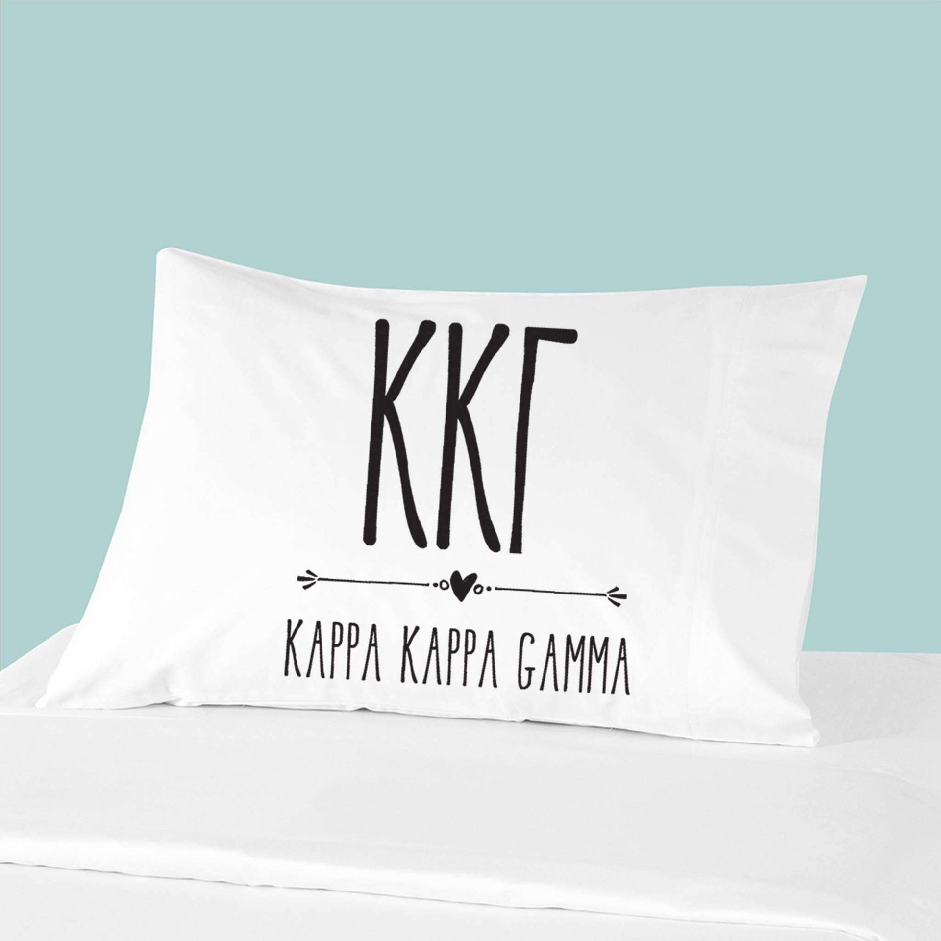 Sorority name and letters custom printed on pillowcase.