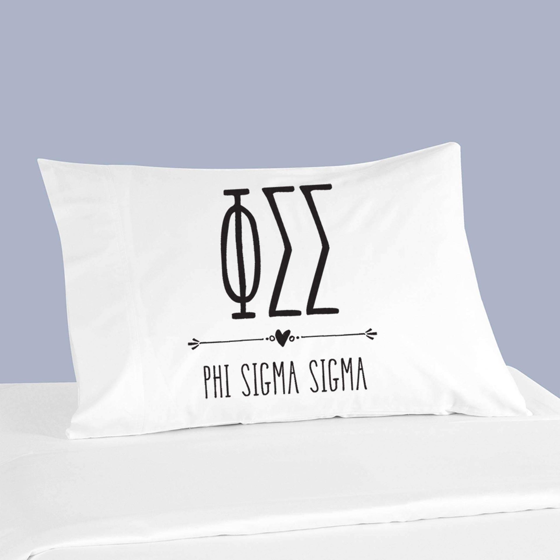Sorority name and letters custom printed on pillowcase.