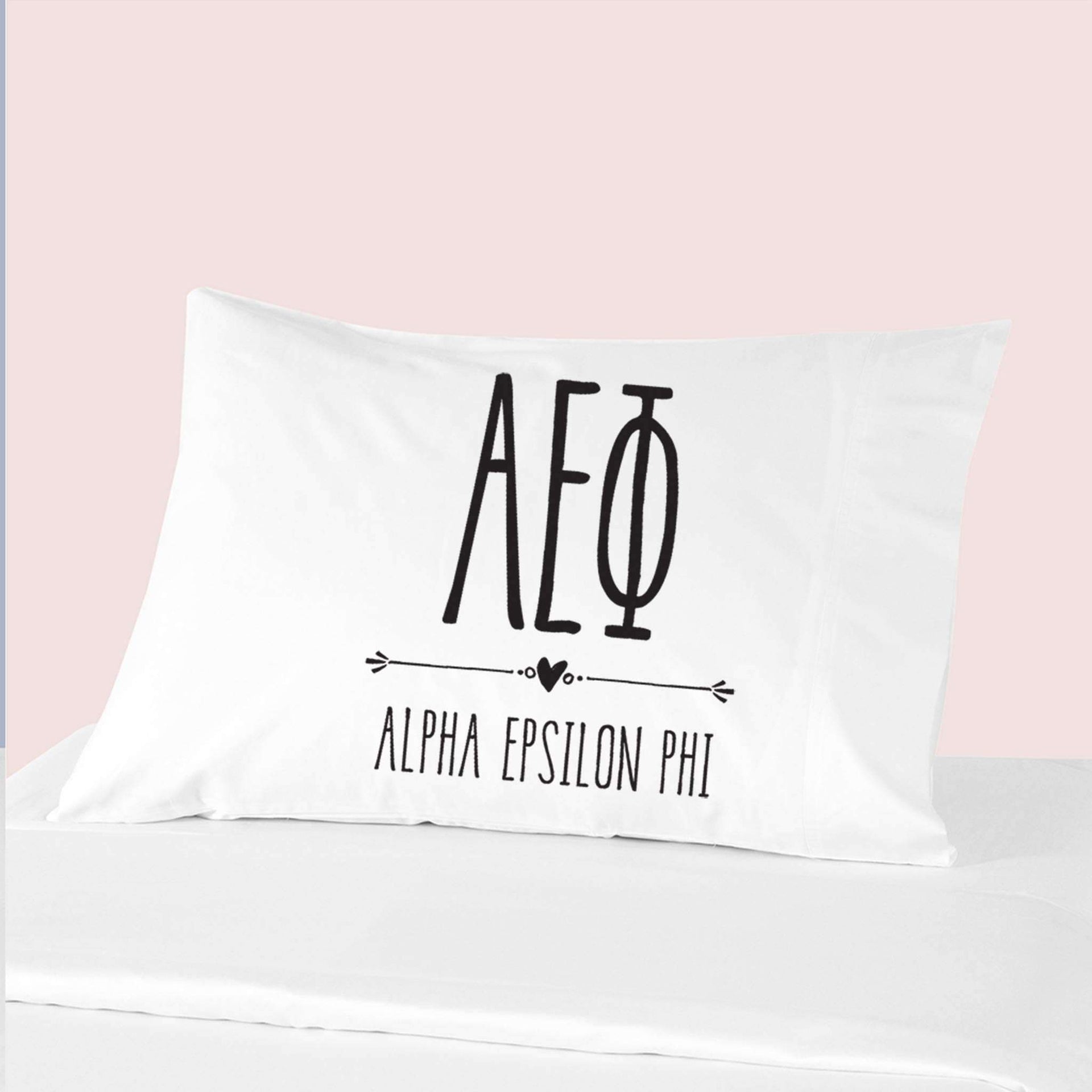 Sorority name and letters custom printed on pillowcase.