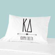 Sorority name and letters custom printed on pillowcase.