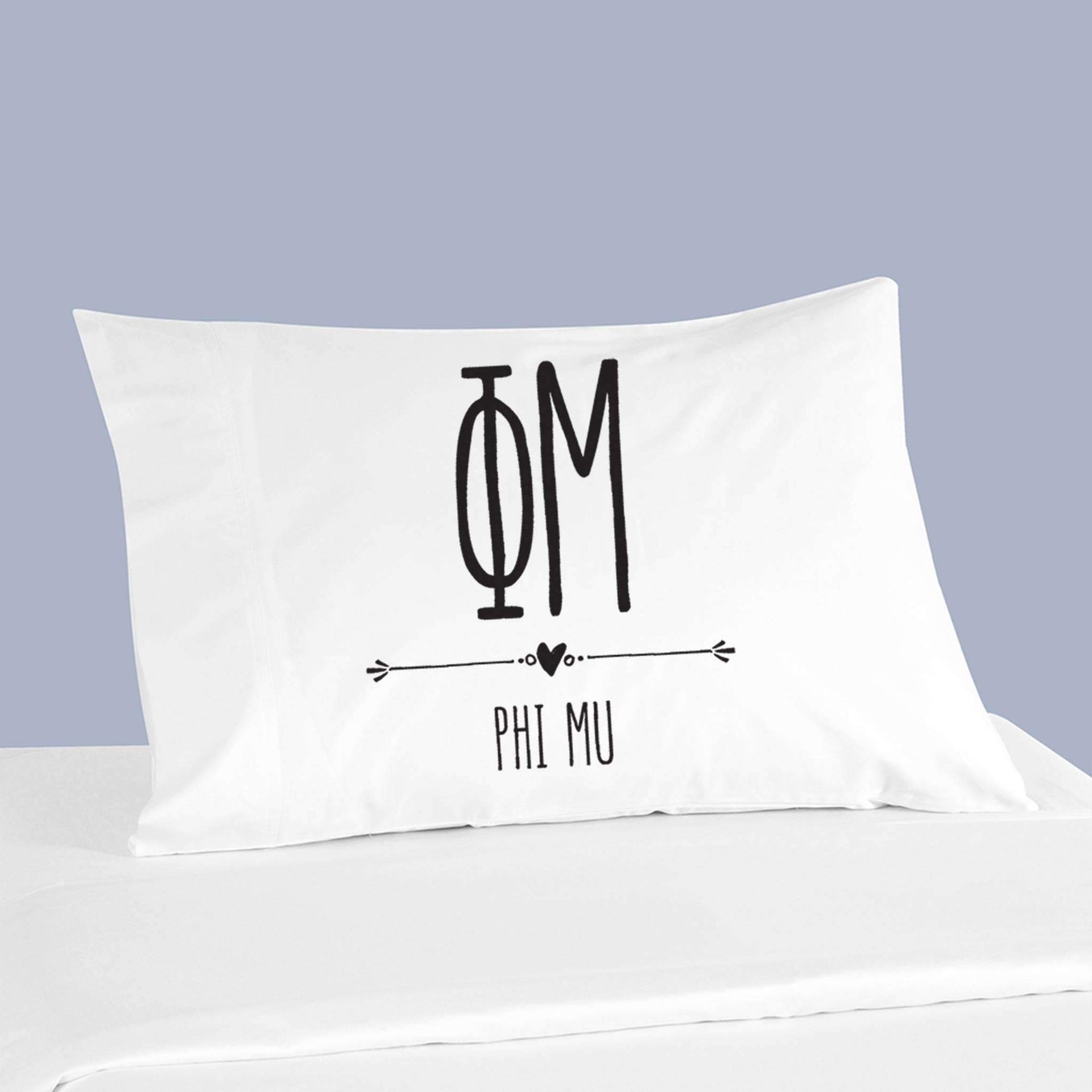 Sorority name and letters custom printed on pillowcase.
