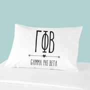 Sorority name and letters custom printed on pillowcase.