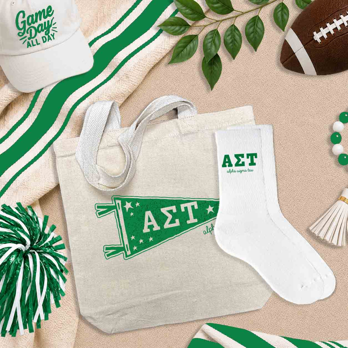 Alpha Sigma Tau gifts and accessories - totes, socks, bags, pillowcases and more