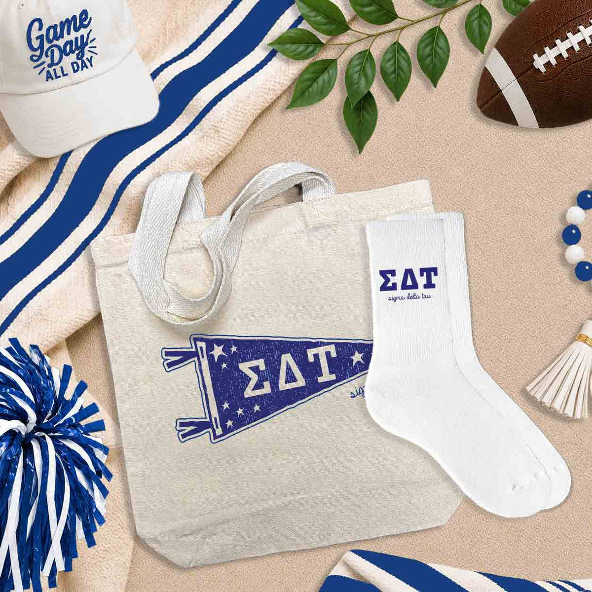 Sigma Delta Tau gifts and accessories - totes, socks, bags, pillowcases and more