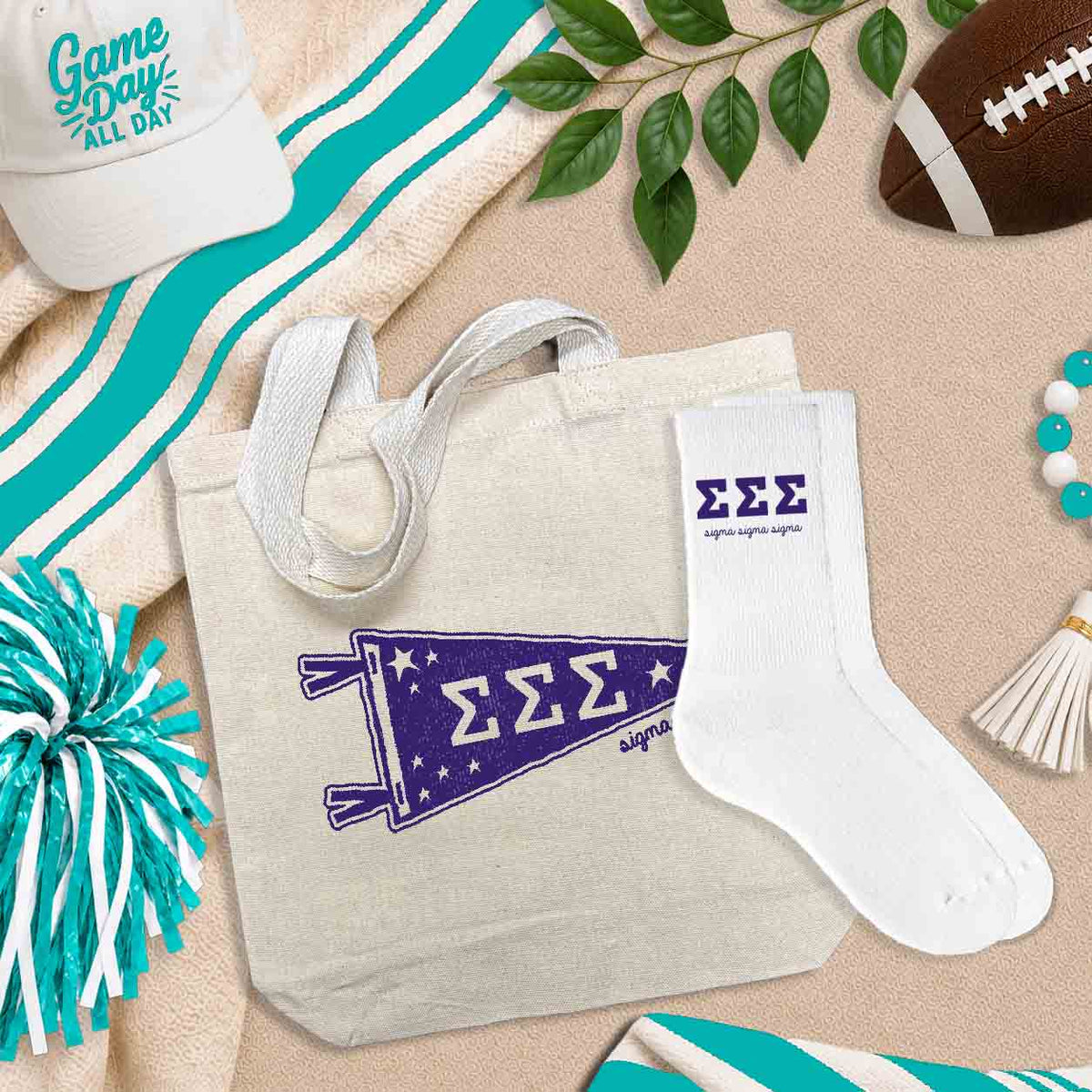Tri Sigma sorority gifts and accessories - bags, socks, totes and more