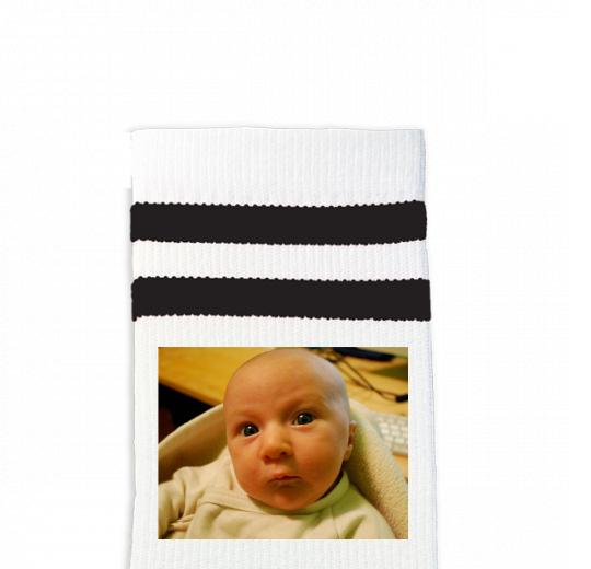 Custom Design Striped Crew Socks - Medium