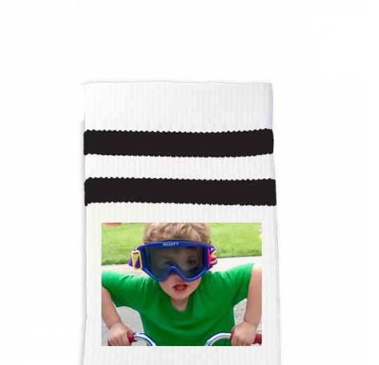 Custom Design Striped Crew Socks - Medium