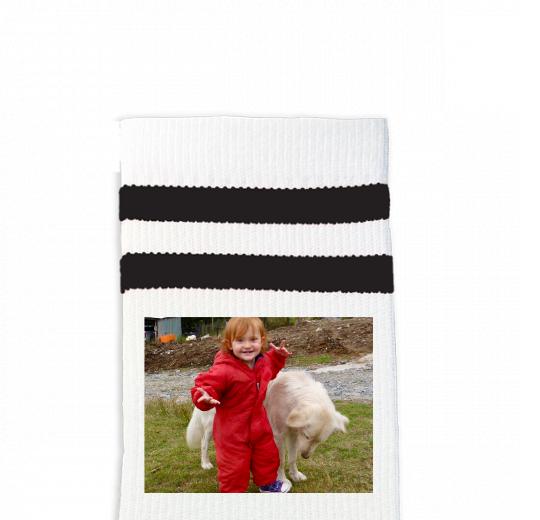 Custom Design Striped Crew Socks - Medium