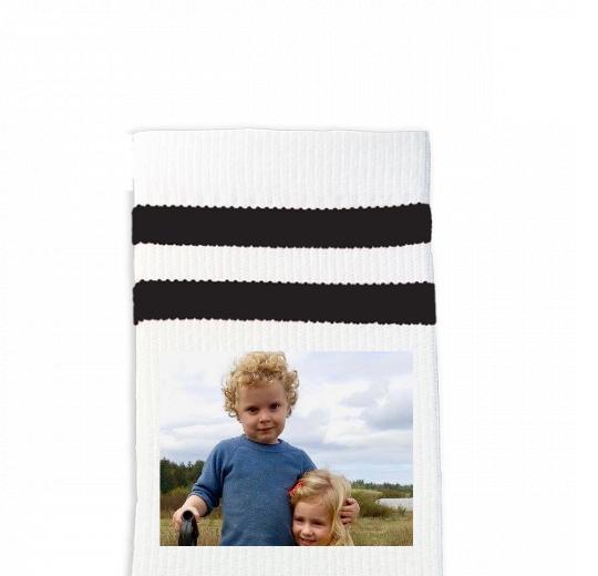Custom Design Striped Crew Socks - Medium