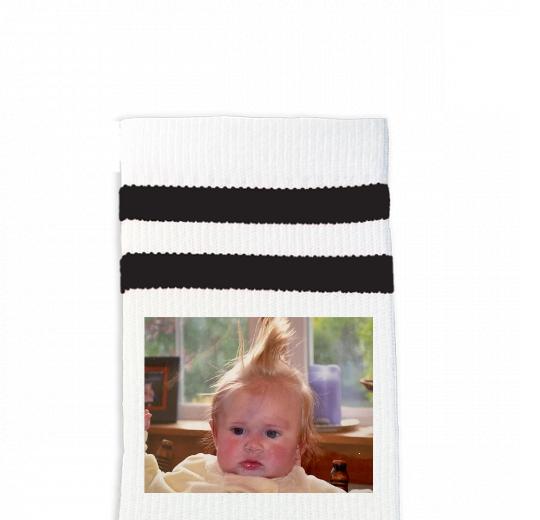 Custom Design Striped Crew Socks - Medium