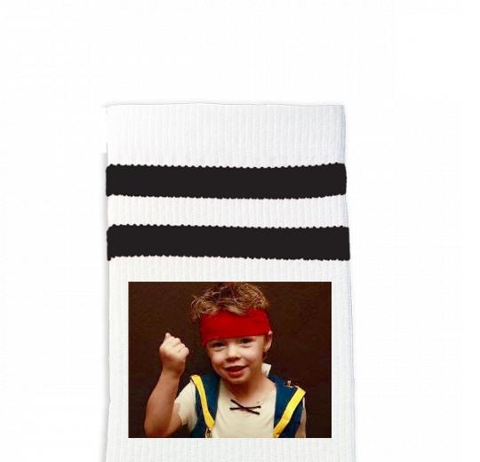 Custom Design Striped Crew Socks - Medium