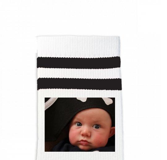 Custom Design Striped Crew Socks - Medium