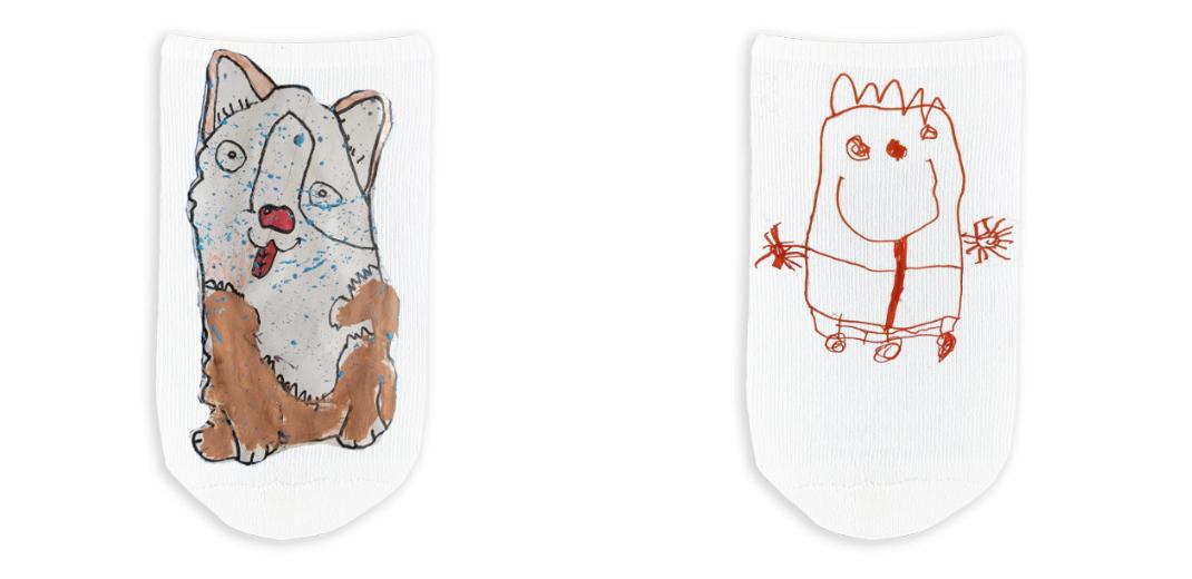 Design Your Own No-Show Socks White - Small