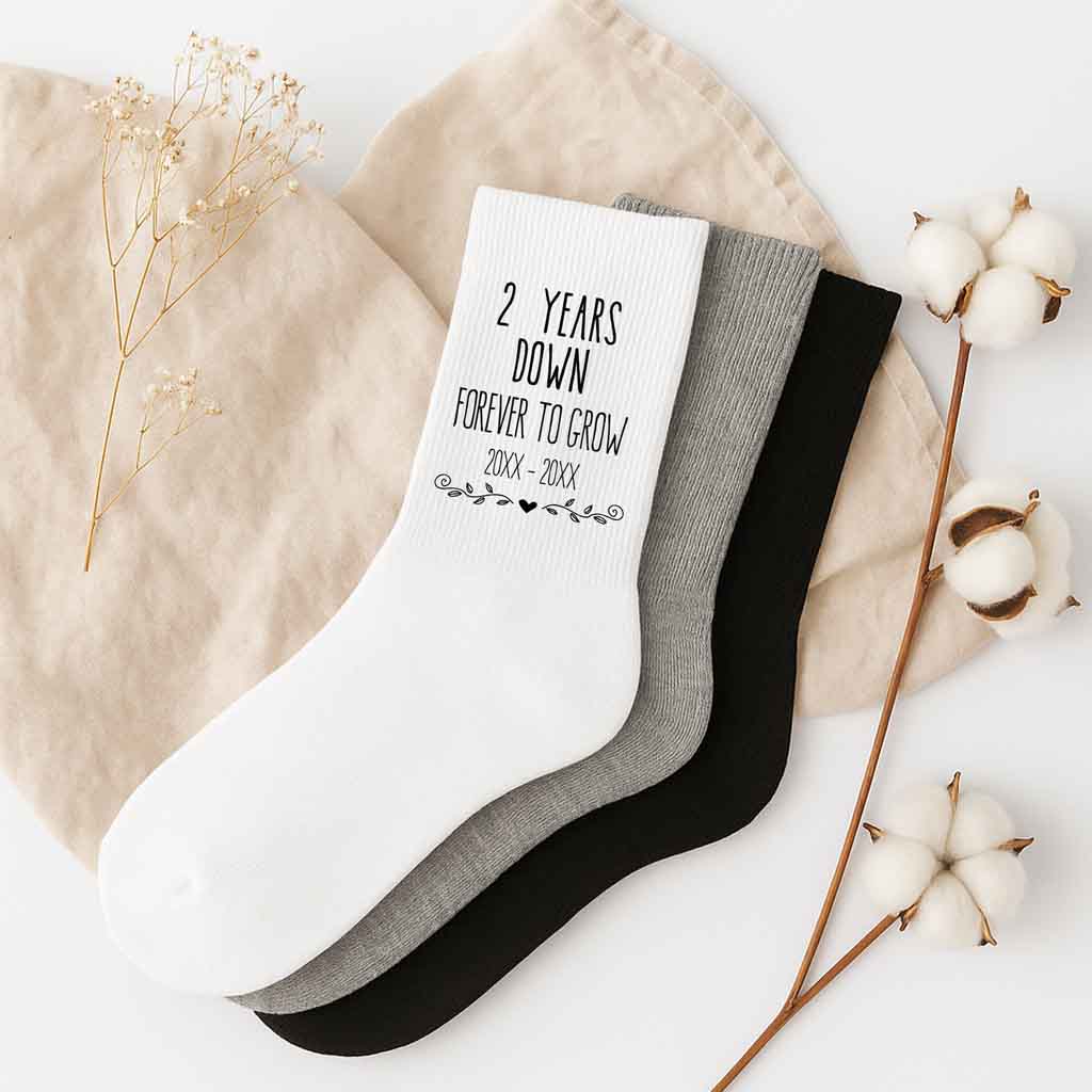 2nd annivsary cotton gifts - crew socks by sockprints
